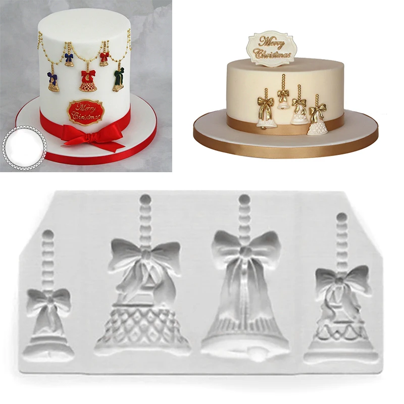 JX-LCLYL новый силиконовый Рождественский колокольчик украшение для торта Sugarcraft