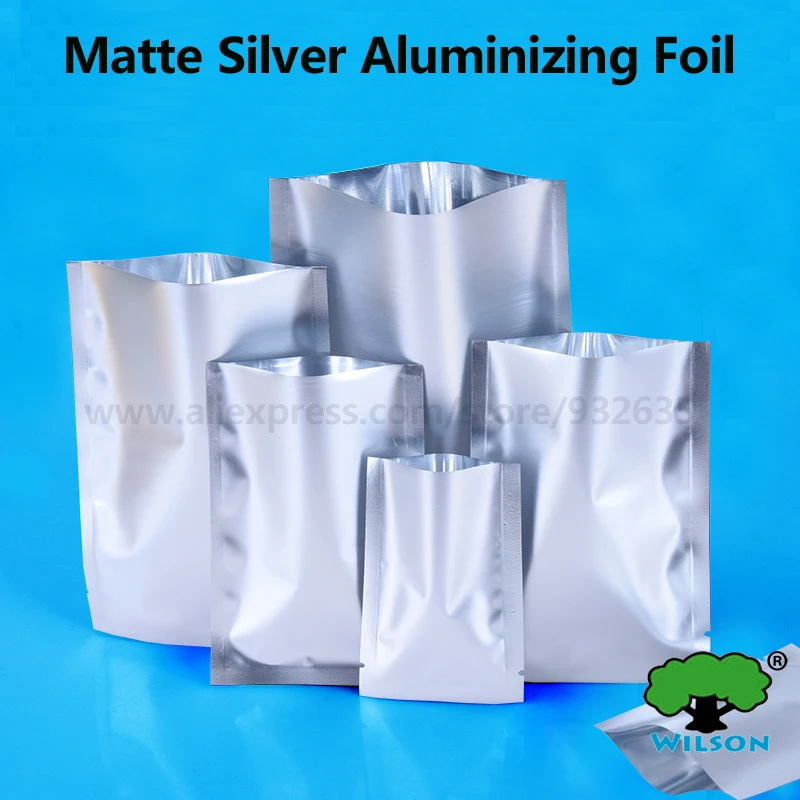 Matte Silver Colorful Aluminizing Foil 100 PCS Plastic Frosted Bag Food Storage Gadgets Party Gif Tea cosmetics Pouch Powder | Дом и сад