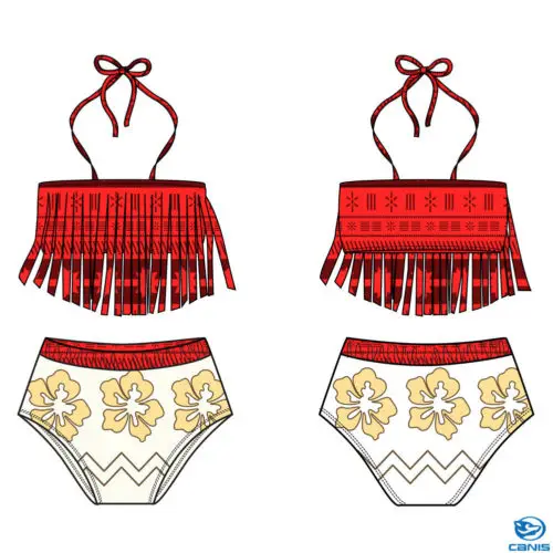 2 шт. детский купальник с кисточками|Комбинезоны| |