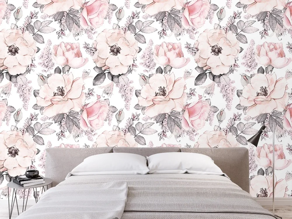 

[Self-Adhesive] 3D Pink Roses Garden 5 Wall Paper mural Wall Print Decal Wall Murals