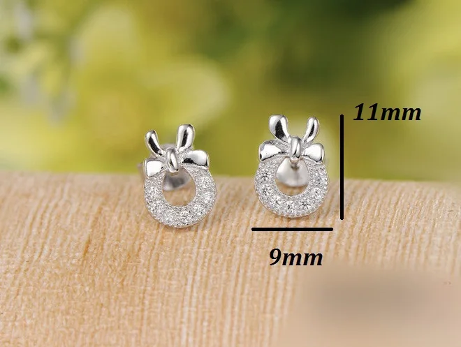 Earrings with Stones Silver Jewelry 2016 Gift Girlfriend Topaz Earring Austrian Crystal CZ Diamond Stud for Women B144 | Украшения и