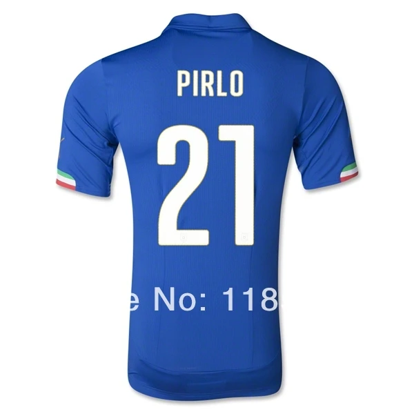 A+++ Thailand Pick Up World Cup Italy jersey PIRLO Football Jerseys home #21 Size S M L XL Jersey|jersey lyon|jersey lycrajersey boys tee shirts |