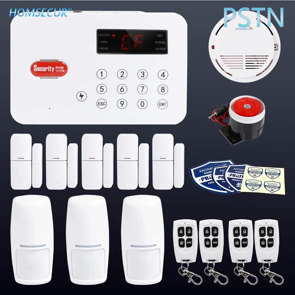 HOMSECUR беспроводный стационарная/PSTN домашняя система сигнализации + PIR 5 * датчик