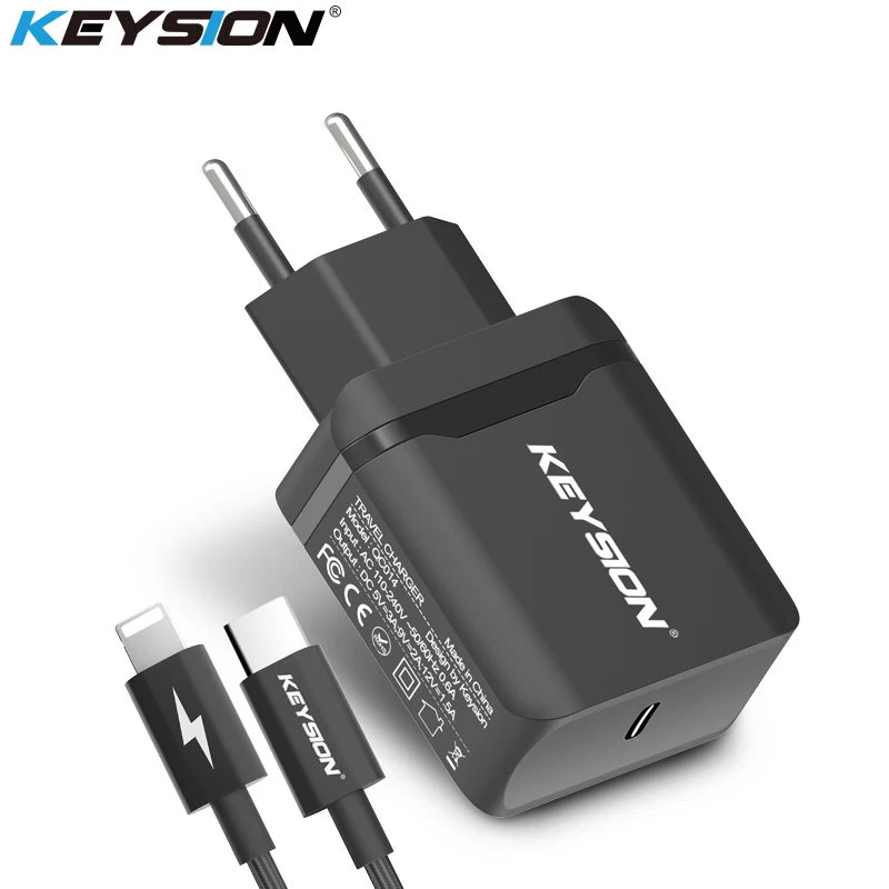 KEYSION 18 Вт USB-C PD быстрое зарядное устройство для iPhone XS Max XR X type-C дорожное настенное быстрое зарядное устройство QC 3,0 PD Быстрая зарядка для 8 8 Plus