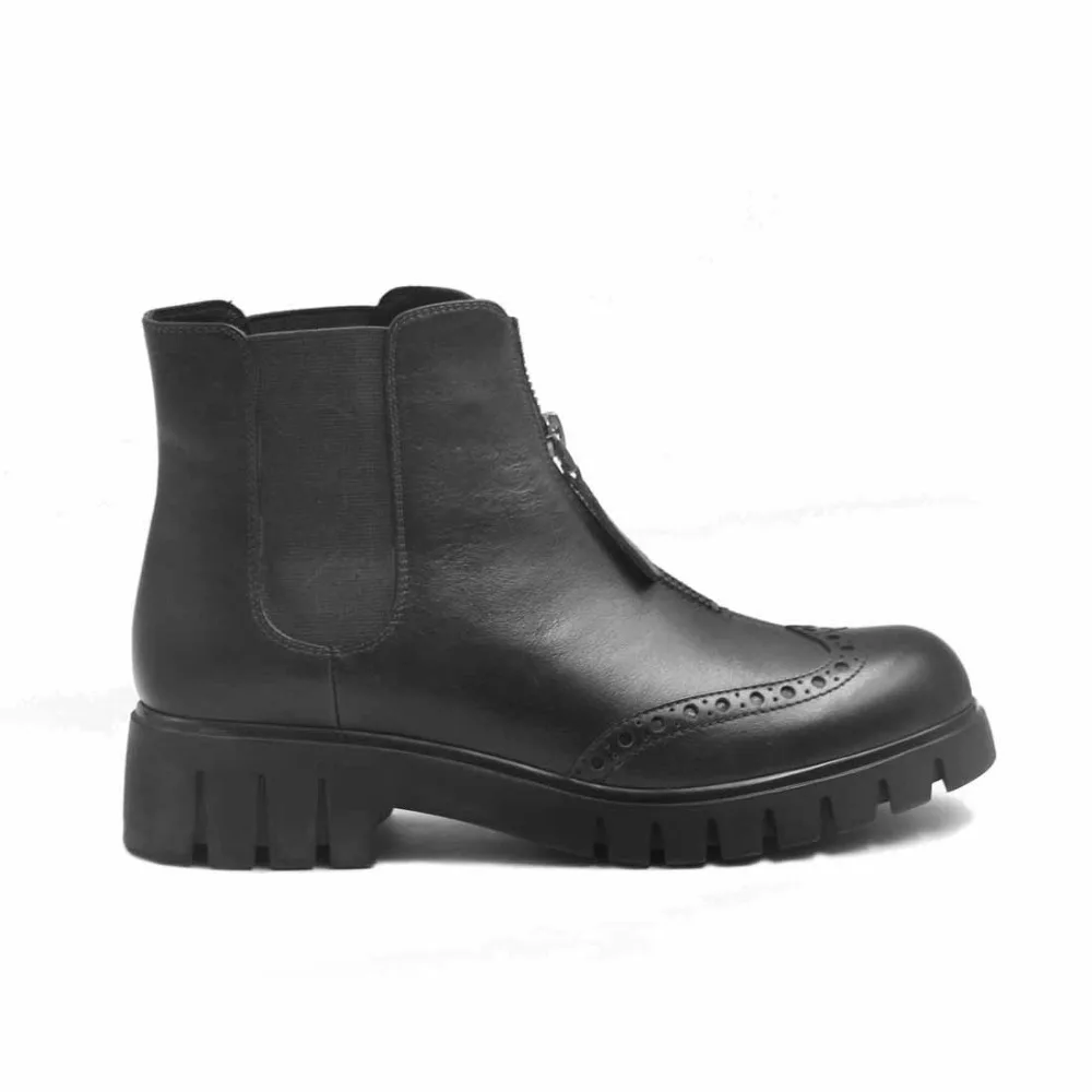 LIDIAN 2018 Fashion Warm Autumn Winter Elastic shoes Women Ankle Boots Oil leather Short Shoe Polish Metal Zip flat twotone B9 | Обувь