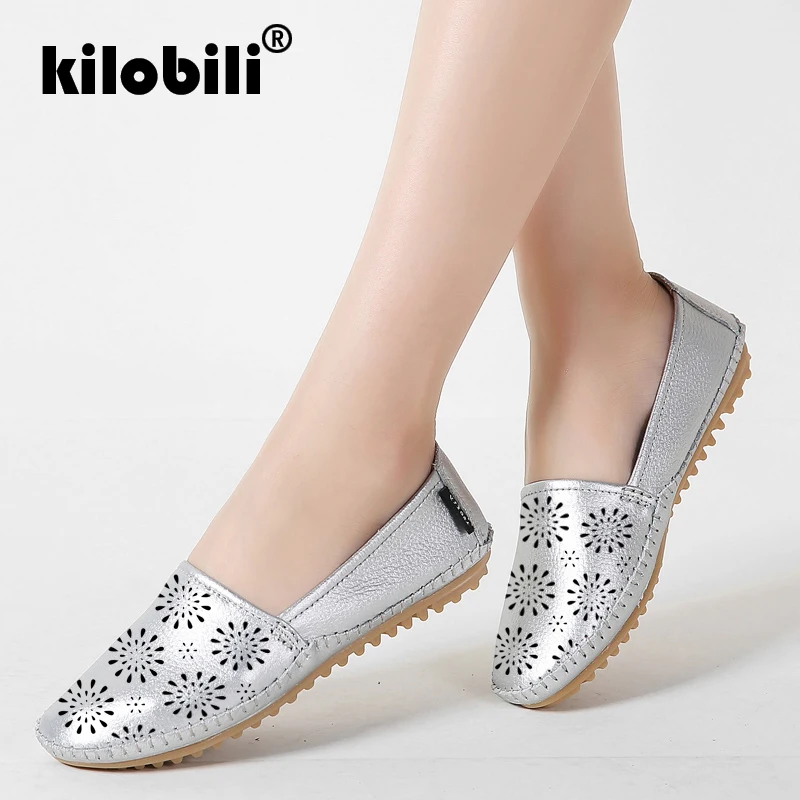 Kilobili/2019 г. весенние женские лоферы из натуральной кожи с вырезами балетки на
