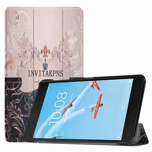 Color 8 Ультратонкий чехол-подставка из искусственной кожи для lenovo Tab E7 7104 TB-7104F 7104F 7 дюймов, умный чехол для планшета, противоударный флип-чехол+ пленка+ ручка - Цвет: Color 8