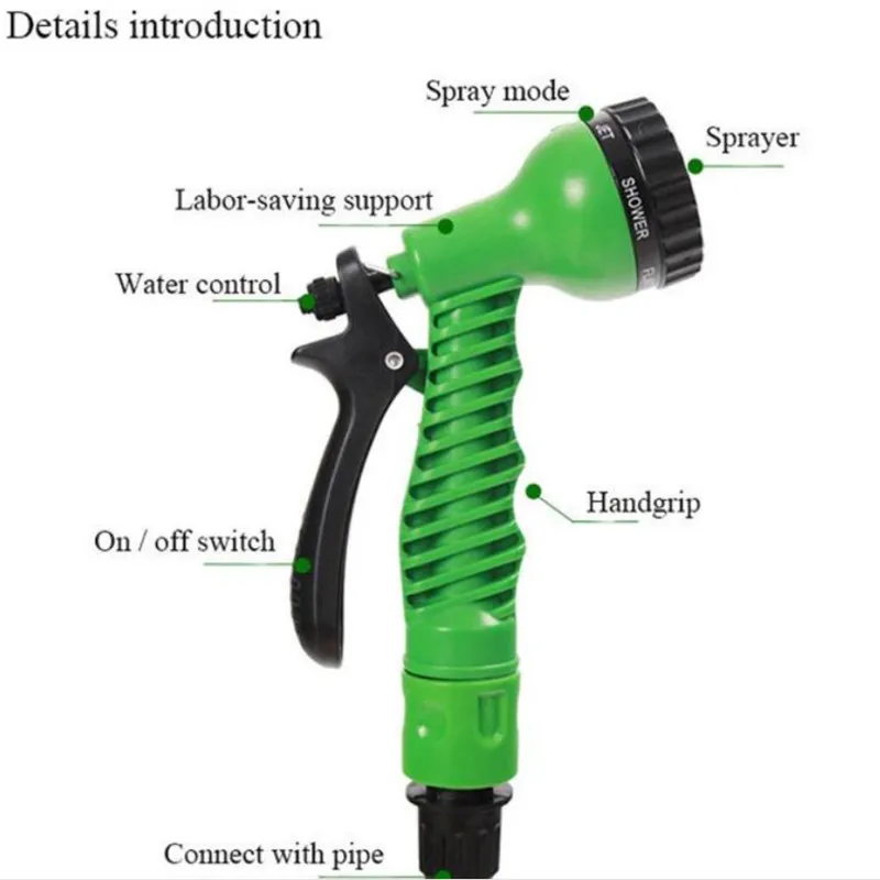 25-100фт расширяемый садовый шланг гибкий для полива автомобильных труб с