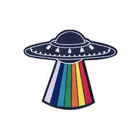 custom embroidery patch charm embroidered ufo iron on sewing on fabric patches applique badges diy for hat clothes jeans