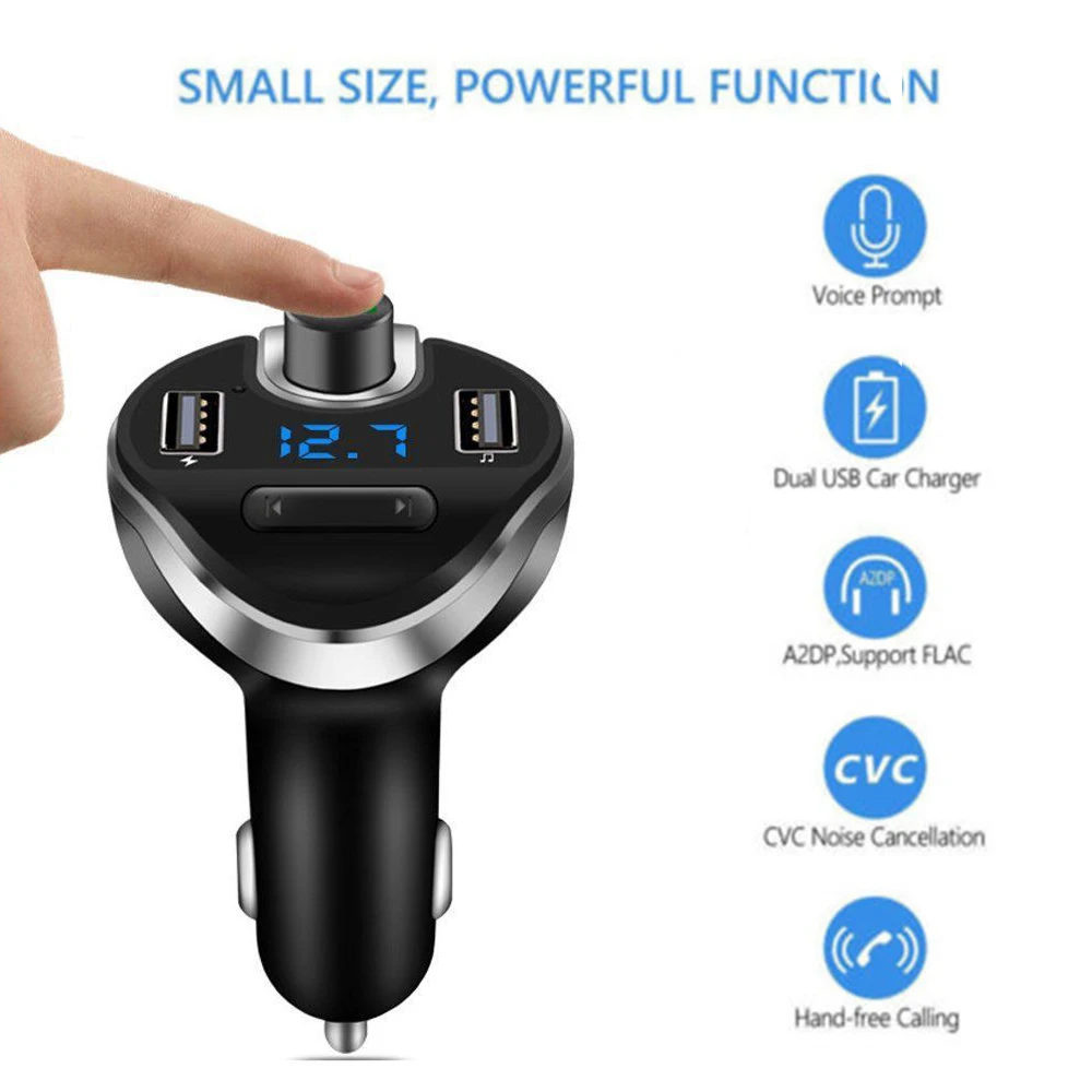 Беспроводное 4,0 Bluetooth автомобильное быстрое зарядное устройство MP3 плеер fm-передатчик радио Громкая связь вызов двойной usb порты Автомобильное зарядное устройство