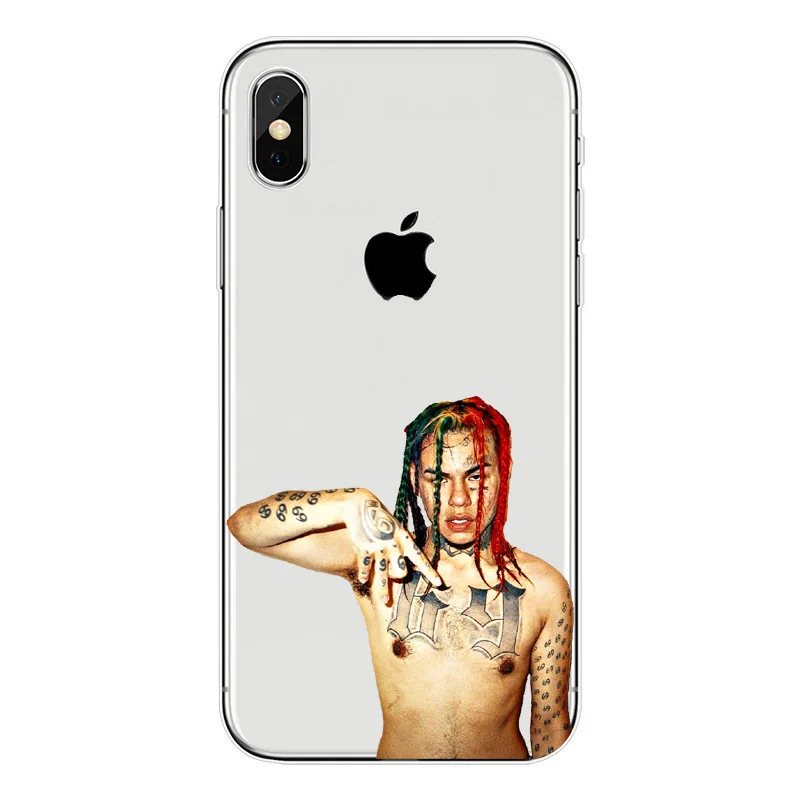 Hip Hop Rapper Tekashi 69 6ix9ine Slim Soft TPU Phone Case For iPhone X 10 6 6S 7 8 Plus 5S SE Clear Silicone Coque Cover |