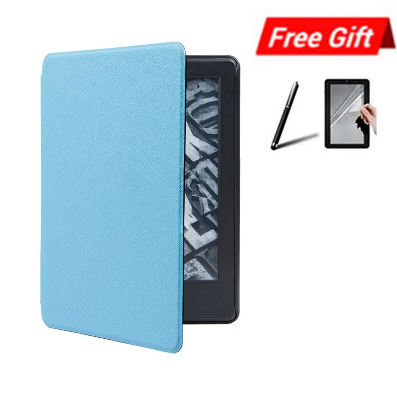 Ультра тонкий умный кожаный чехол-футляр на магните для Amazon Kindle Paperwhite 10. поколение защитный чехол+ ручка+ пленка A20