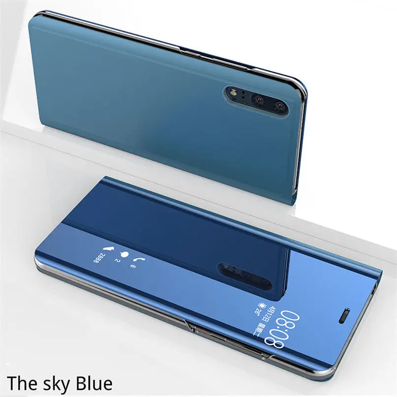 Navy Роскошный прозрачный зеркальный умный чехол для iPhone X 7 8 6 6s Plus 10 XS MAX XR кожаный флип-чехол для телефона для iPhone X 7 8 - Цвет: Navy