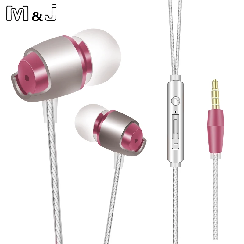 Металлические наушники M & J M16 с микрофоном внутриканальные Hi Fi вкладыши