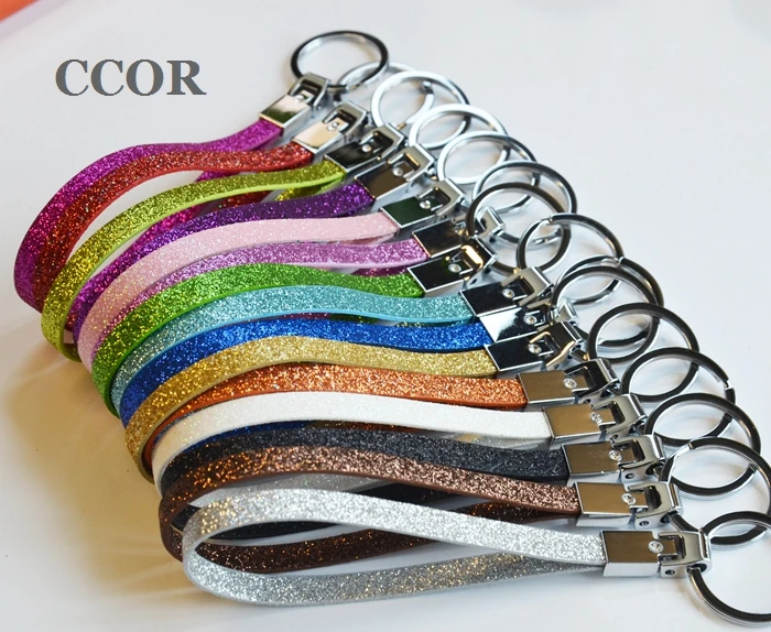 50 шт. брелоков из блестящей искусственной кожи разных цветов диаметром 30 мм