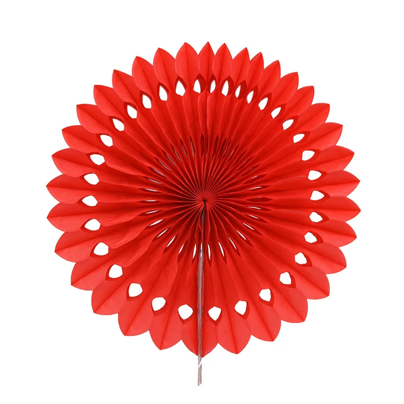 Red 5 шт. 8 ''-12'' веера из папиросной бумаги для вечерние украшения DIY Висячие свадебные бумажные цветы для детского дня рождения - Цвет: Red