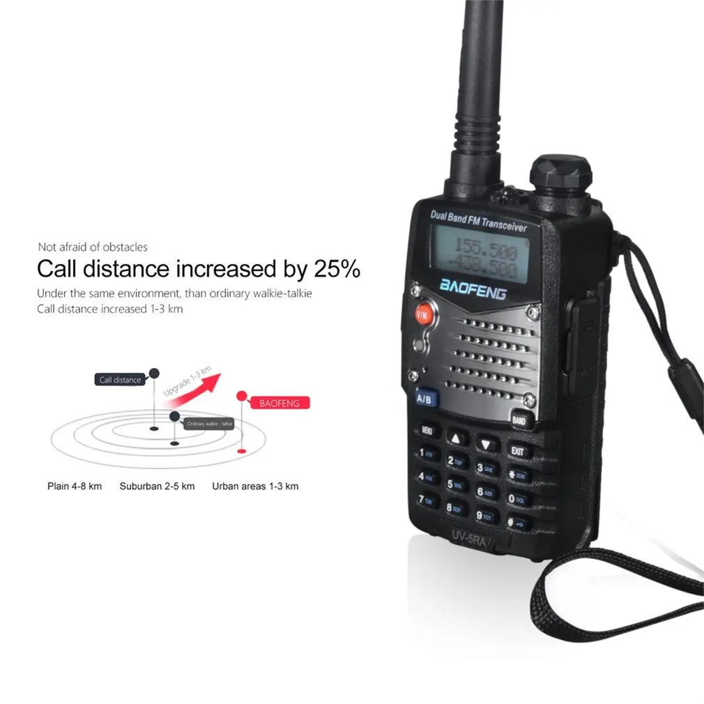 UV-5RA, профессиональный ручной приемопередатчик, FM радио приемник, рация, переговорный сканер, двухдиапазонный, EU штекер, двойной режим ожидания