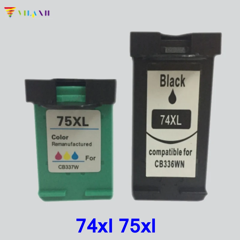 Картридж для принтера hp 74xl 75xl Photosmart C4200 C4280 C4380 C4480 C4580 Officejet J5780 J6480 2 шт.|ink cartridge|compatible