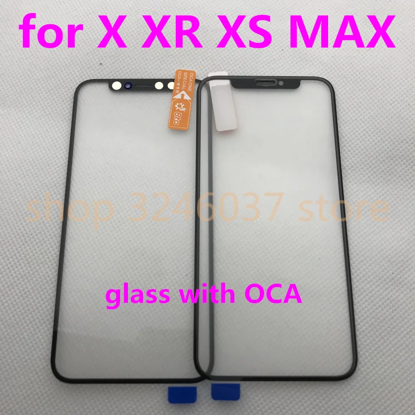 20pcs/lot Top Quality LCD Screen Front Glass Lens Prepaste and OCA Repair Parts for iPhone X XR XS 11 11PRO 12 12PRO MAX