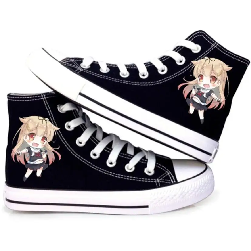 Kantai Collection yuudachi Lovers Casual Canvas Shoes plimsolls rope soled shoes | Тематическая одежда и униформа
