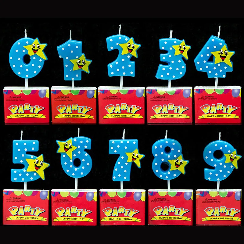 Цифровая свеча в виде мультяшных комиксов со звездами сердечками и котами 0 9 1