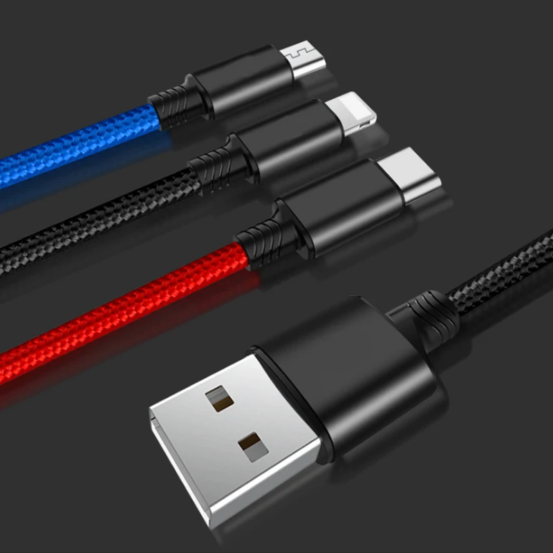 NOHON Универсальный 3 в 1 кабель для зарядки iPhone 7 8 6 6s Plus X Micro usb type-C Xiaomi samsung длинные