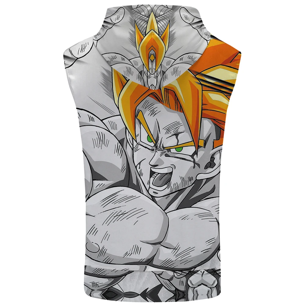 KYKU бренд Dragon Ball худи без рукавов Гоку жилет Дракон пальто Аниме Толстовка 3D
