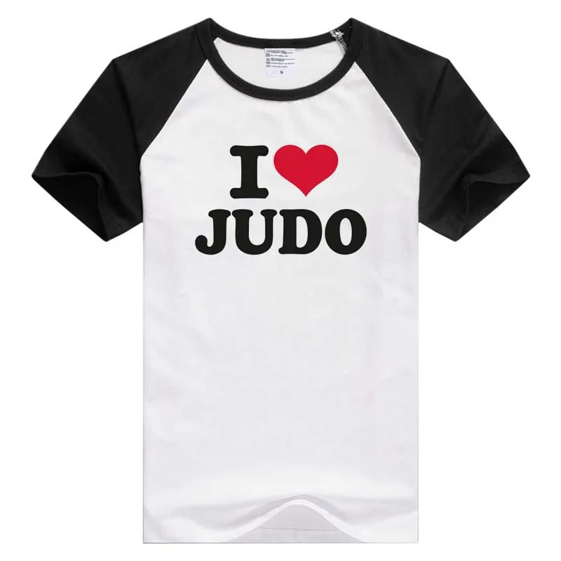Повседневная мужская и женская футболка I Love Judo с коротким рукавом удобная крутые