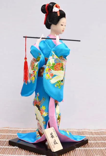 30 см ручная работа Красивая синяя шелковая одежда в стиле кимоно ремесла