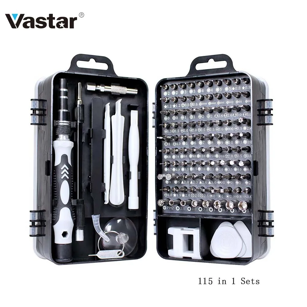 Набор отверток Vastar 115 в 1, Мини электрическая Прецизионная отвертка для Iphone, Huawei, планшетов, Ipad, набор инструментов для дома