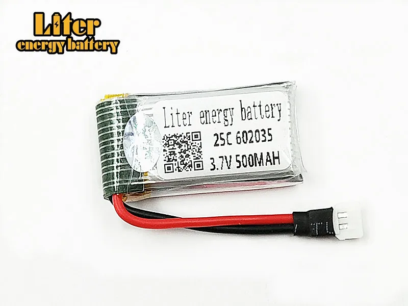 Литий-полимерный аккумулятор 3 7 в 500 мАч для Hubsan h107d MJXRC F47 Difeida DFD F180 FY310B m62R 25C 1S XH