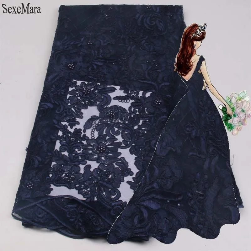SexeMara2017High Quality Nigerian Lace Fabrics With Stones African French Net Fabric Embroidered Tulle Mesh | Дом и сад