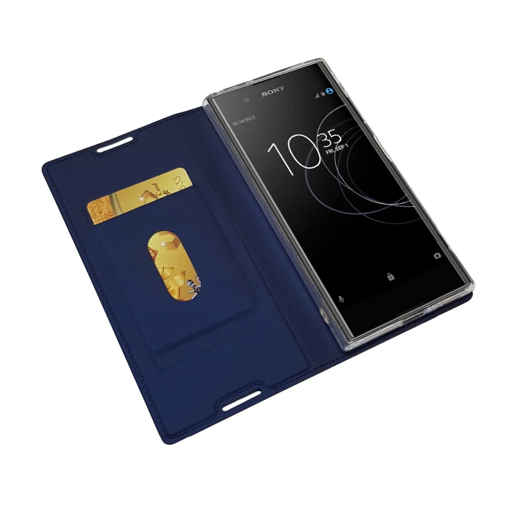 Ультра Тонкий Кожаный магнитных флип бумажник чехол для Sony Xperia XA1 Plus|covers for sony