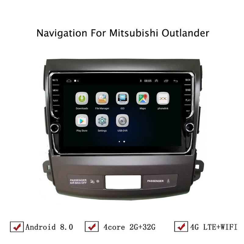 9 &quotAndroid 6 0/8 1 Автомобильная dvd навигационная система для Mitsubishi Outlander 2006 2007 2008 2012