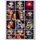 Новый 5D DIY алмазная живопись маскарад красоты глаз Вышивка крестом домашний декоративная Бриллиантовая мозаика узор Алмазная вышивка Индия красота