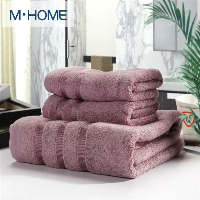 20% Cotton 80% Bamboo Fiber Towel Set Men Absorbent Beach Bath For Washcloth Solid Bathroom Furniture Home Textile 3PCS | Дом и сад