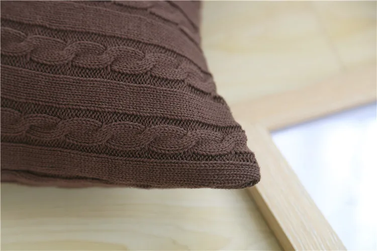 Европейский стиль простой вязаный Чехол на подушку вязаная Наволочка пуговицах.