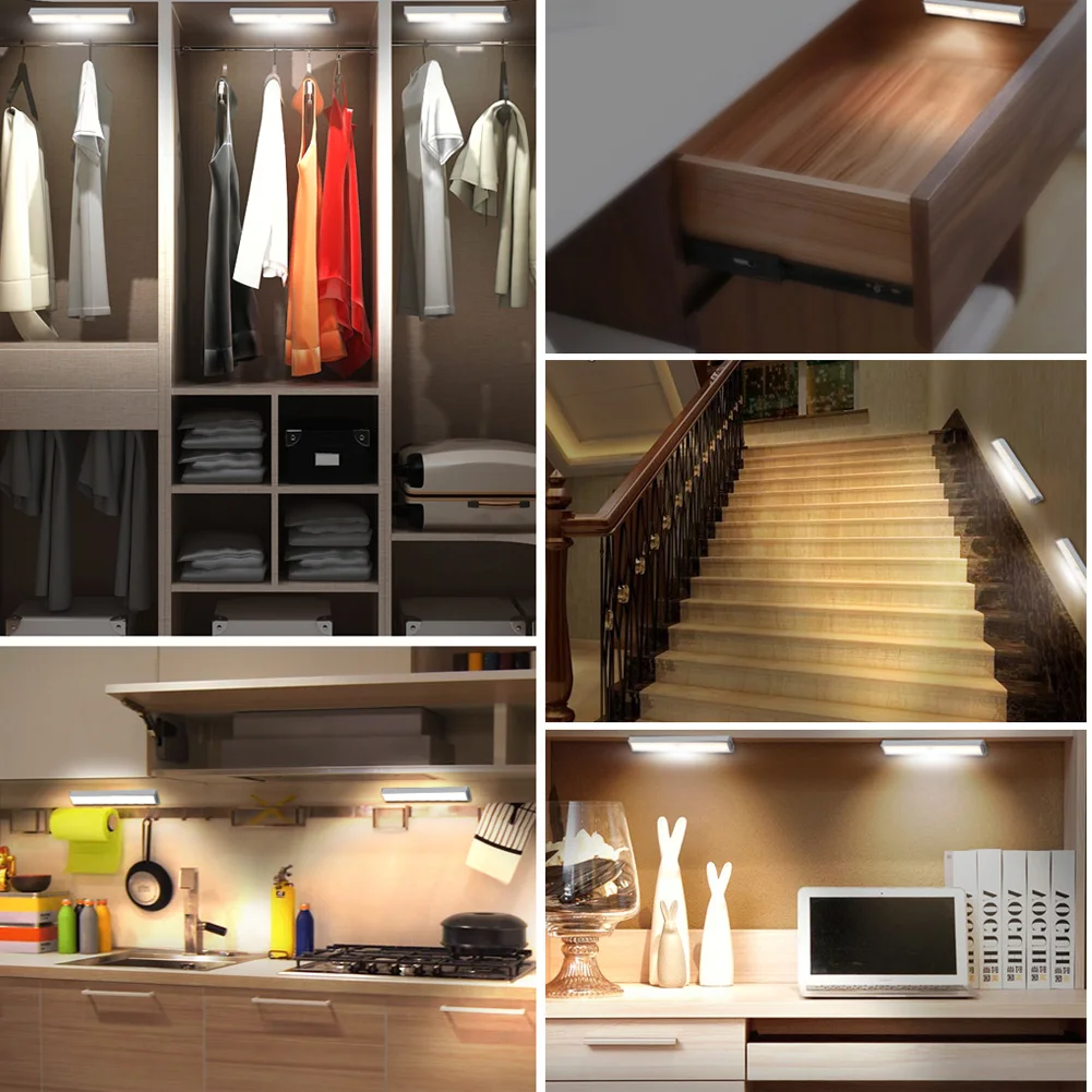 

Potable Motion Sensor Night Light LED Closet Lights Cabinet Motion Detector Wall Lamp For Baby Room Bedroom Corridors