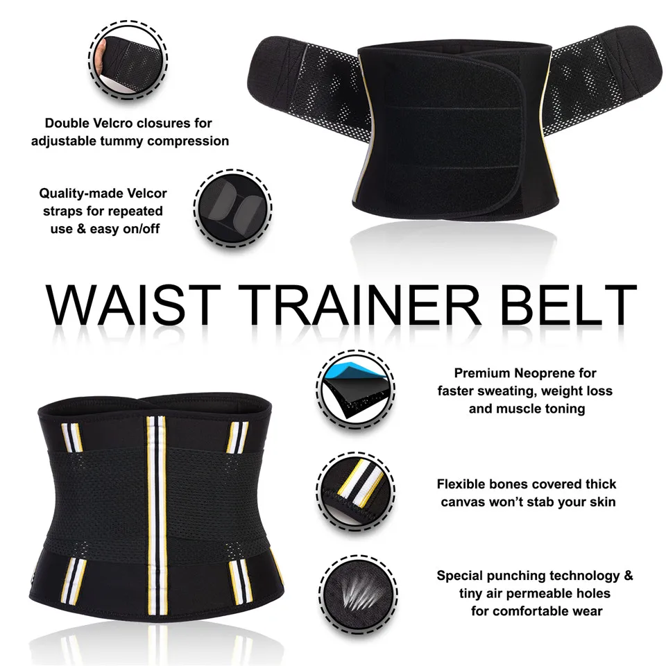 Junlan Women Waist Trainer Neoprene Slimming Belt Reducing Workout Shapewear Tummy Control Training Shaper Modeling Shaping