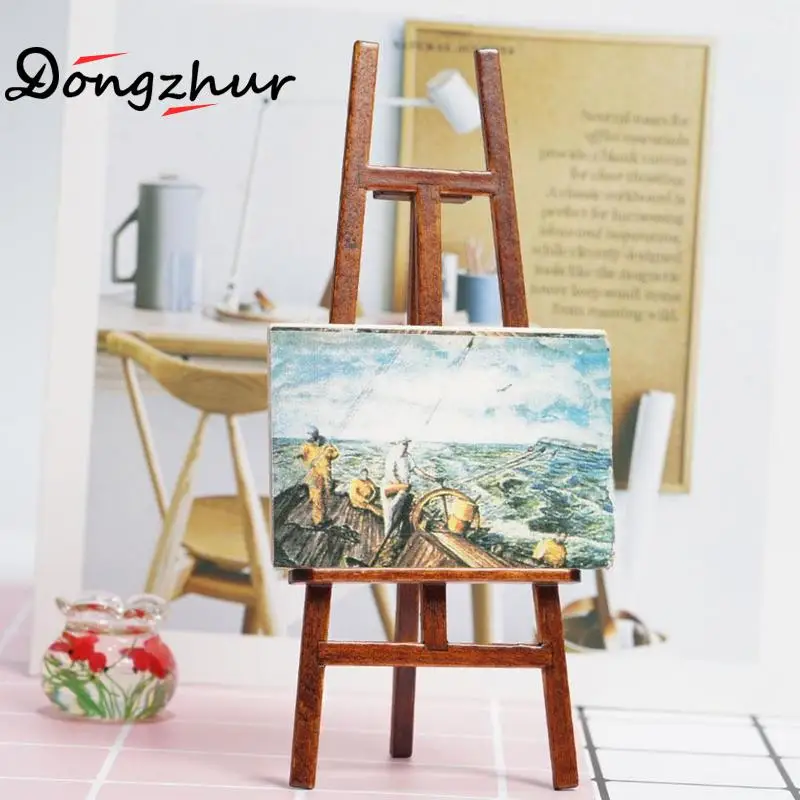 Dongzhur миниатюрный кукольный домик мебель мольберт 1:12 Деревянный Мини портрет