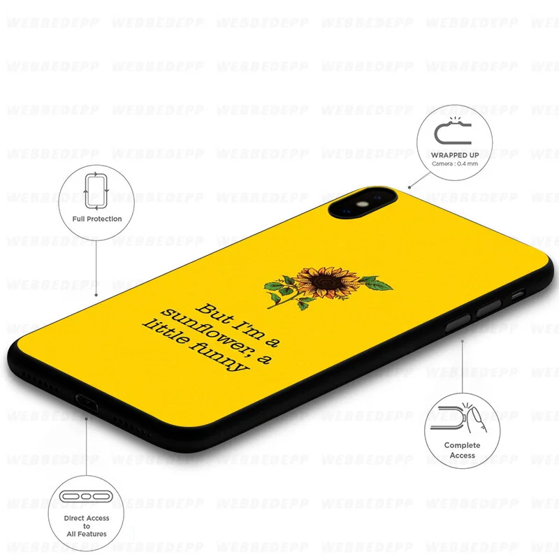 WEBBEDEPP желтый мягкий силиконовый чехол с подсолнухом для iPhone 11 Pro Xr Xs Max X или 10 8 7 6 6S