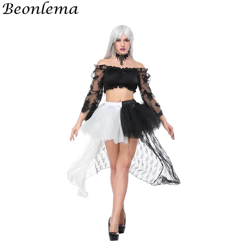 Женское кружевное платье пачка Beonlema Черное длинное Сетчатое с глубоким вырезом