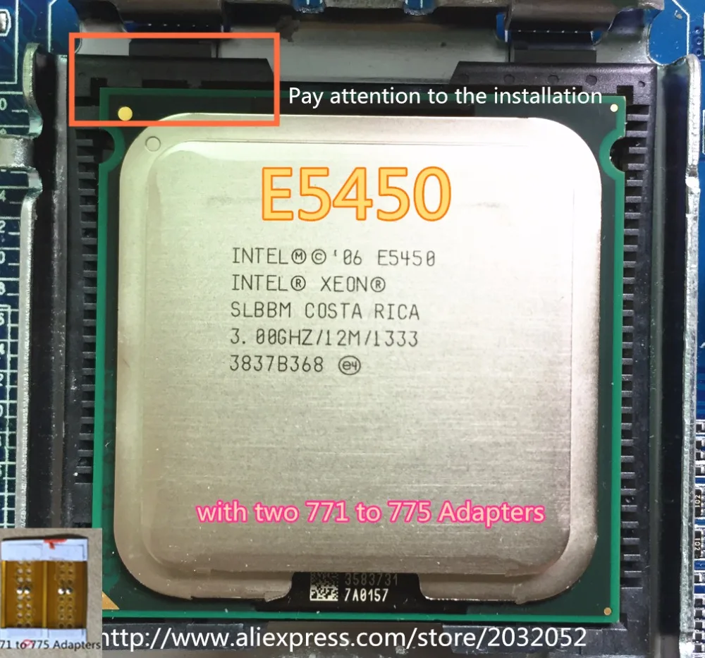 Original Intel Xeon E5450 3.0GHz/12M/1333 Processor close to LGA771 Core 2 Quad Q9650 CPU (Give Two 771 775 Adapters)|processor mhz|processor