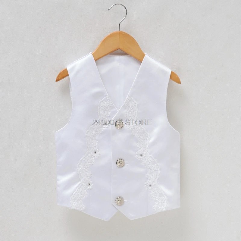one vest Брендовый деловой костюм с цветочным рисунком для мальчиков; свадебное студенческое платье; джентльменский детский жилет; рубашка; брюки с галстуком-бабочкой; костюмы для церемонии из 4 предметов - Цвет: one vest