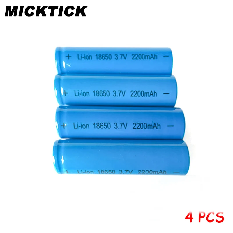 4 шт. 18650 (не AA) 3 7 V 2200mAh батарея литий ионная аккумуляторная большой емкости battaries T6