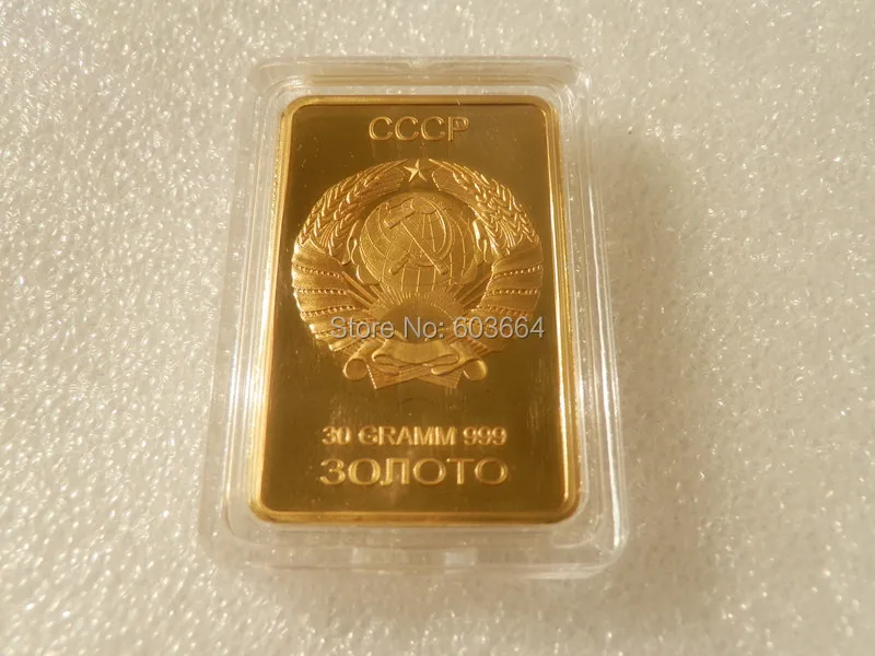 Сувениры высокое качество CCCP эмблема русская копия золотой плакированный бар
