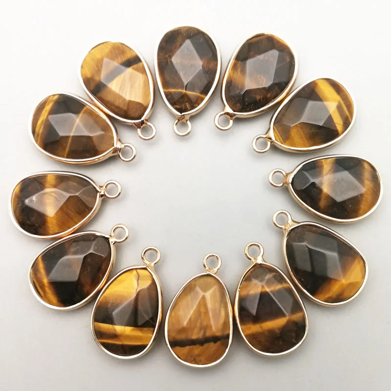 

Модный секционный коннектор tiger eye, естественный неправильной формы, золотое покрытие, соединитель для браслета, ожерелья, 12 шт.