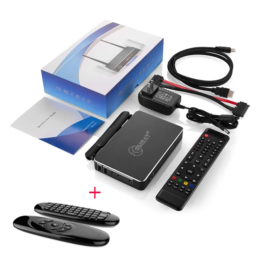 EWEAT R9 Смарт ТВ приставка Android 6,0+ OpenWRT(NAS) Realtek RTD1295 2G/16G 802.11ac wifi BT4.0 1000M LAN медиаплеер - Цвет: Box with air mouse