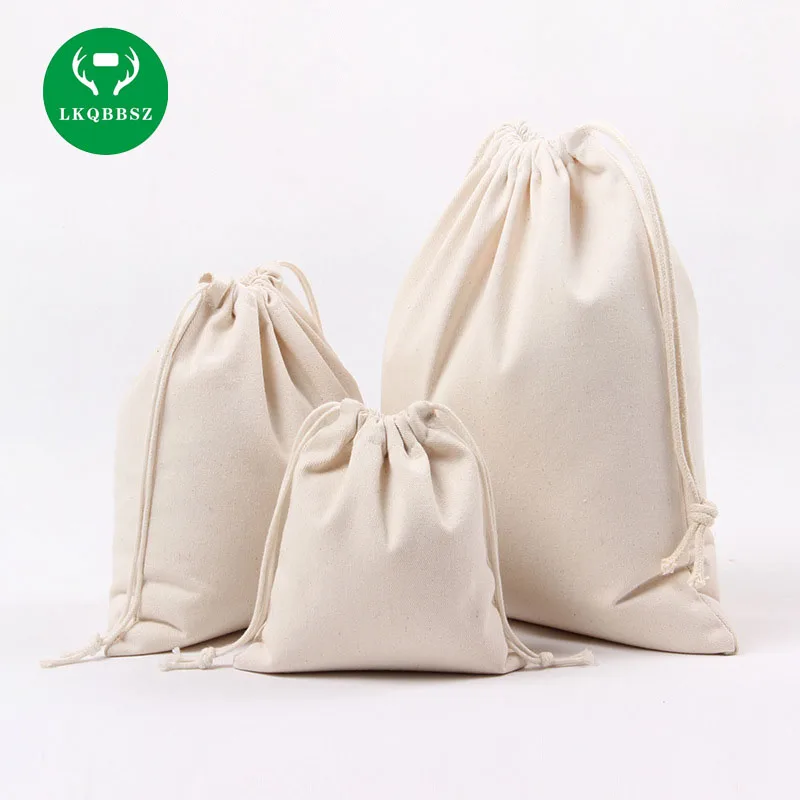 

Clothes Storage Bag Coin Cosmetic Gift bag Cotton Linen Drawstring Cartoon Nature Color Candy Bags for Sundries 3Pcs/set