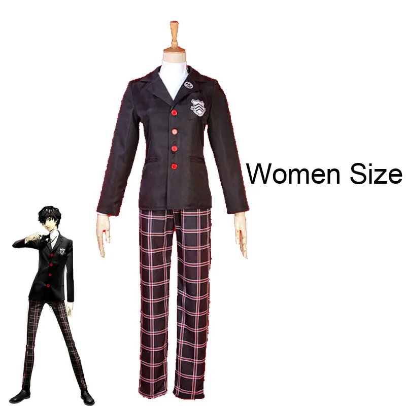 Women Cosroad аниме Persona 5 Akira Kurusu Косплей костюмы мужские и женские пальто Kurusu Akira школьная форма Akira Kurusu Косплей парики - Цвет: Women
